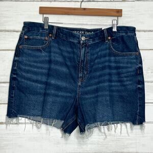 American Eagle Curvy Relaxed Short Dark Wash Denim Plus Size 18